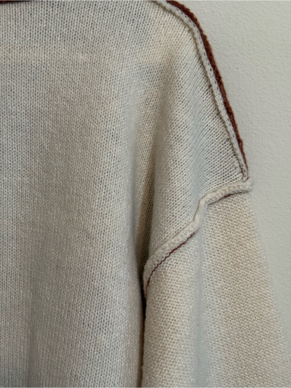Annie Wear Color-block Crewneck Sweater - Rust, Cream & Black L - Picture 9 of 9